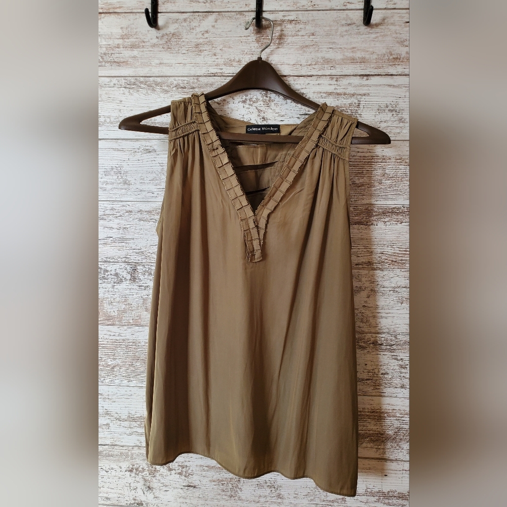 Catherine Malandrino fringe trim criss-cross tank top - Picture 2 of 8